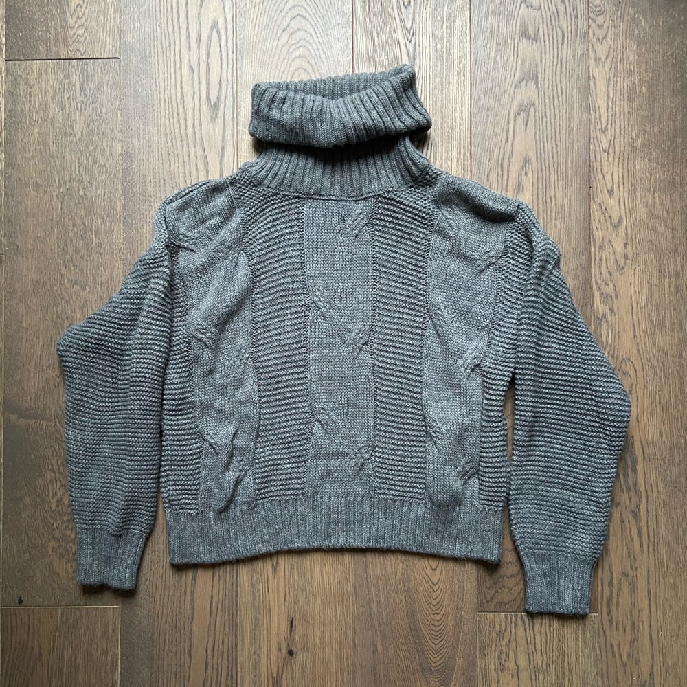 Greta Ingrid Italian Knitted Grey Turtleneck Sweater